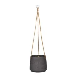 Patt Hanging Plant Pot - Black Washed -Hortology Shop Patt Hanging Plant Pot Black Washed Large