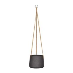 Patt Hanging Plant Pot - Black Washed -Hortology Shop Patt Hanging Plant Pot Black Washed Medium