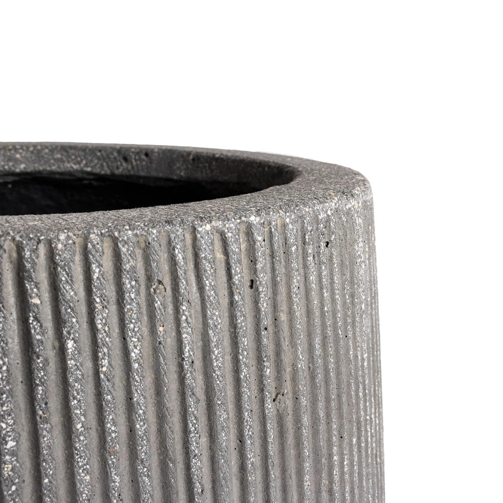 Patt High Plant Vase - Ridged Dark Grey 6 Patt High Plant Vase - Ridged Dark Grey - Image 6