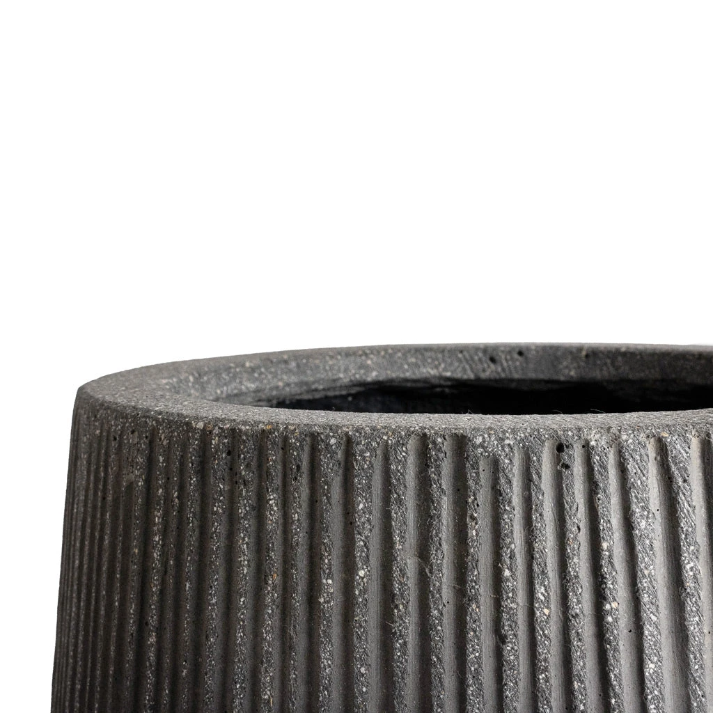 Patt High Plant Vase - Ridged Dark Grey 7 Patt High Plant Vase - Ridged Dark Grey - Image 7