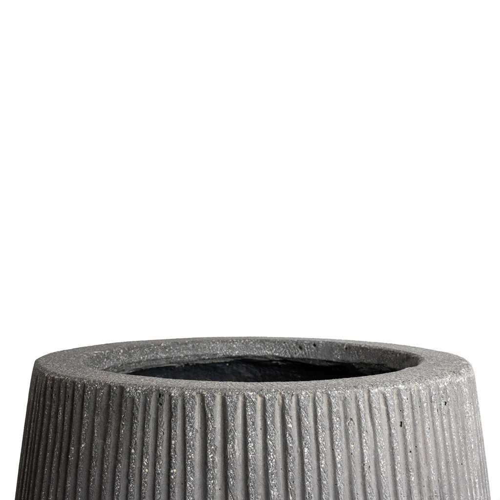 Patt High Plant Vase - Ridged Dark Grey 4 Patt High Plant Vase - Ridged Dark Grey - Image 4