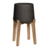 Patt Plant Pot - Tall Stand - Black Washed