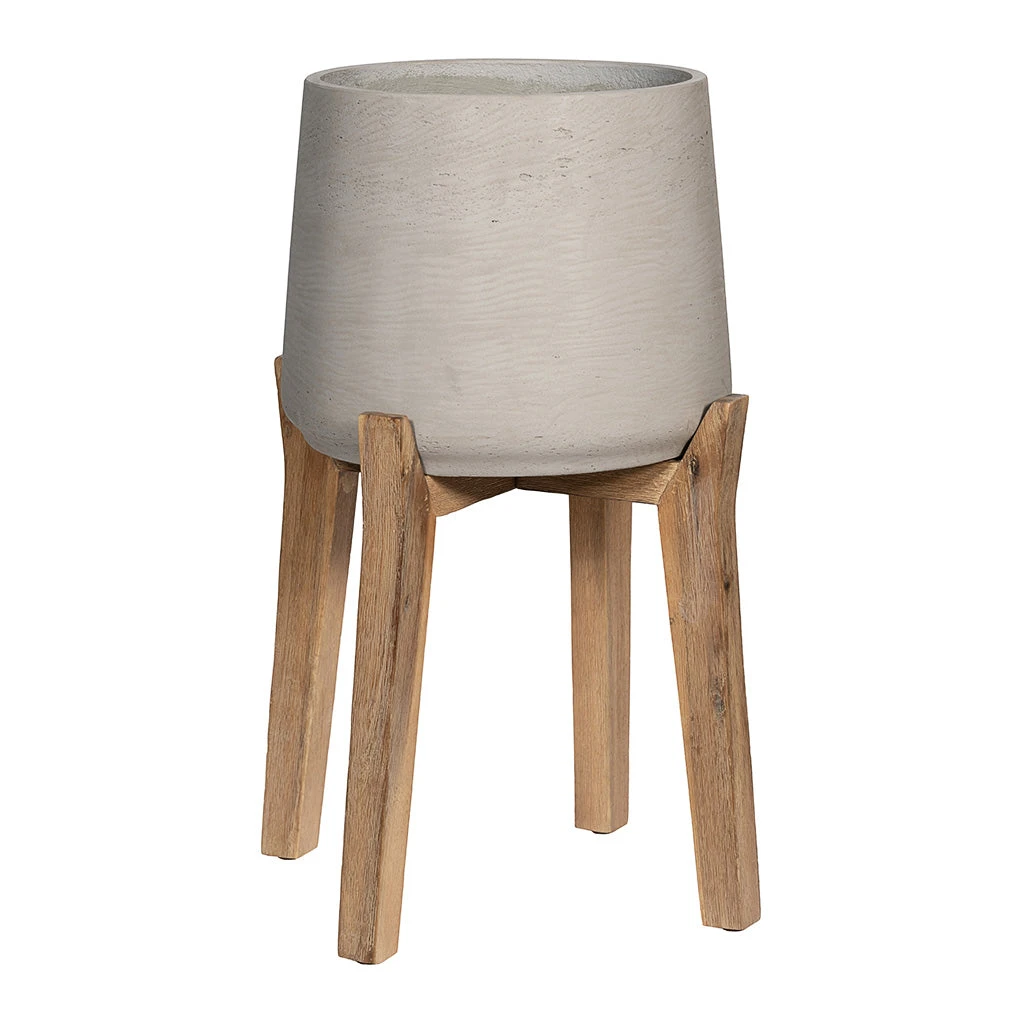 Patt Plant Pot - Tall Stand - Grey Washed 1 Patt Plant Pot - Tall Stand - Grey Washed