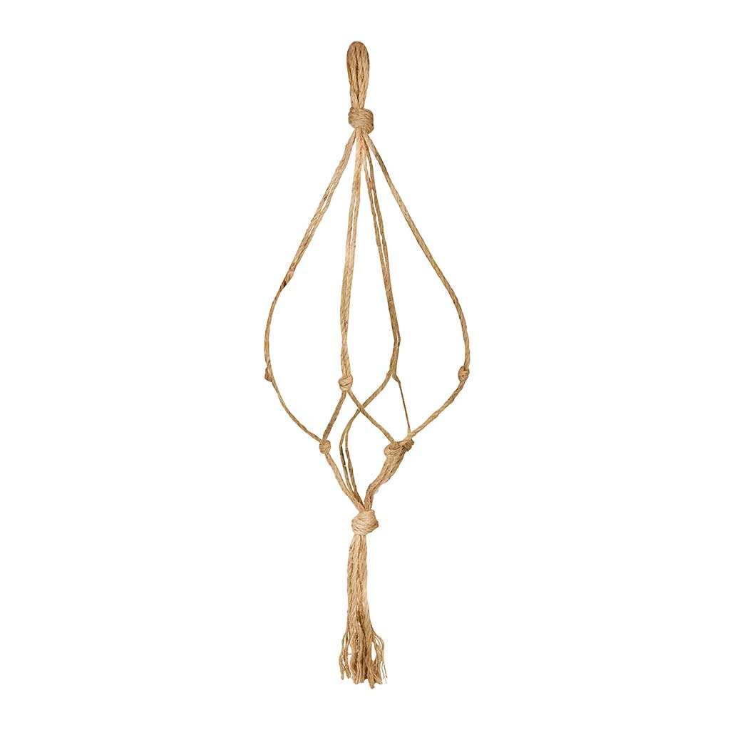 Plant Pot Knotted Macrame Hanging Rope - Jute - 160cm 1 Plant Pot Knotted Macrame Hanging Rope - Jute - 160cm