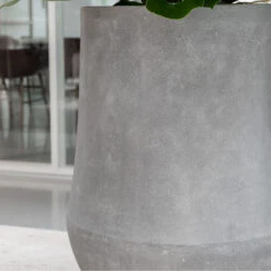Polystone Coated Darcy Planter - Raw Grey -Hortology Shop PolystoneCoatedDarcyPlanter RawGrey 1