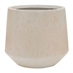 Raindrop Tube Round Planter - Stone -Hortology Shop Raindrop Tube Round Planter Stone 41x37cm