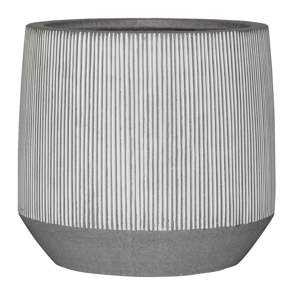 Harith Plant Pot - Ridged White Stripe 1 Harith Plant Pot - Ridged White Stripe