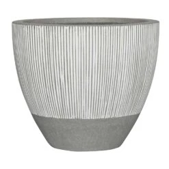Jesslyn Plant Pot - Ridged White Stripe -Hortology Shop Ridged Jesslyn Plant Pot White Stripe 51x43cm