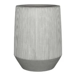Tall Harith Plant Pot - Ridged White Stripe -Hortology Shop Ridged Tall Harith Plant Pot White Stripe 53x68cm