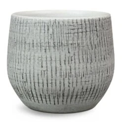 Ryan Plant Pot - White Black -Hortology Shop Ryan Plant Pot White Black Small