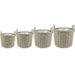 Paula Wikr Plant Baskets - Set Of 4 - Natural